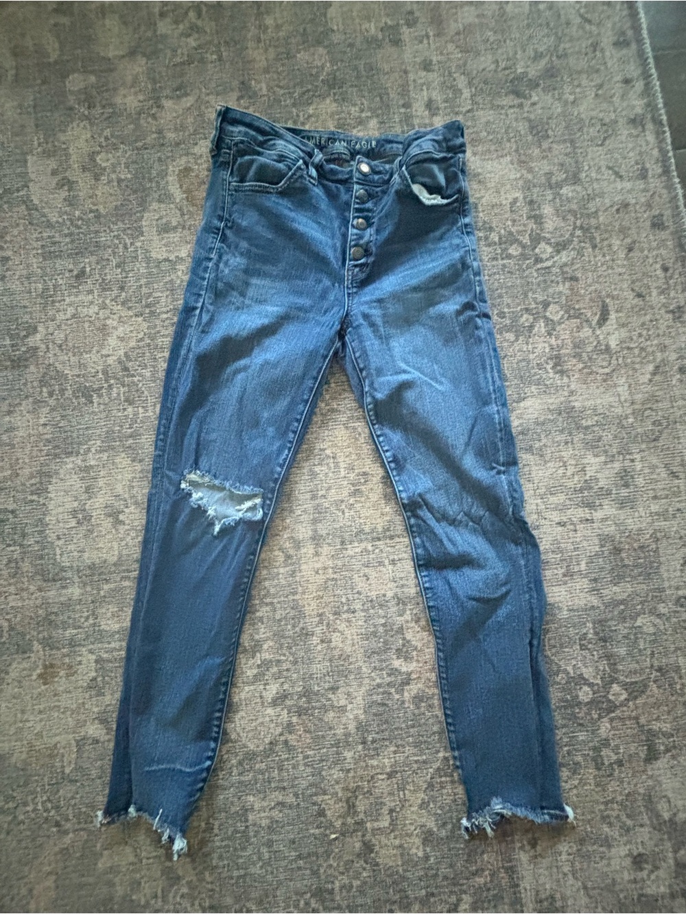 American Eagle Outfitters Dark Blue High-Rise Skinny Jeans